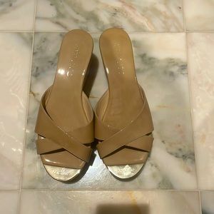 Jimmy Choo patent leather slides